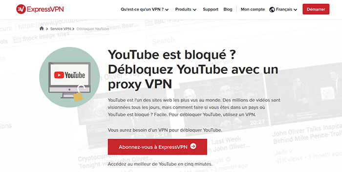 Accéder YouTube avec ExpressVPN