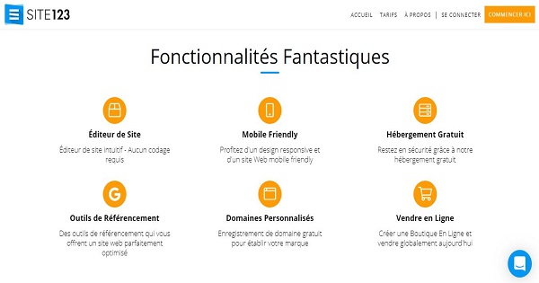 Avis-Site123-fonctionnalités