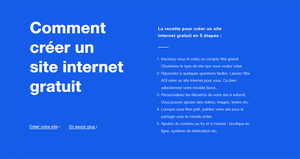 Comment créer site Wix