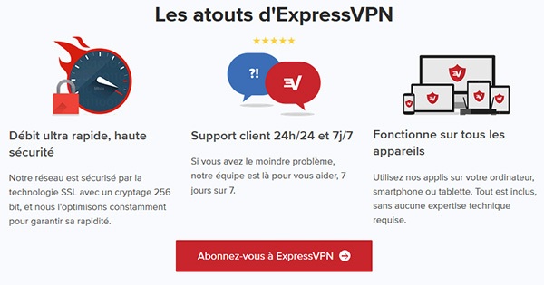 Avantages ExpressVPN