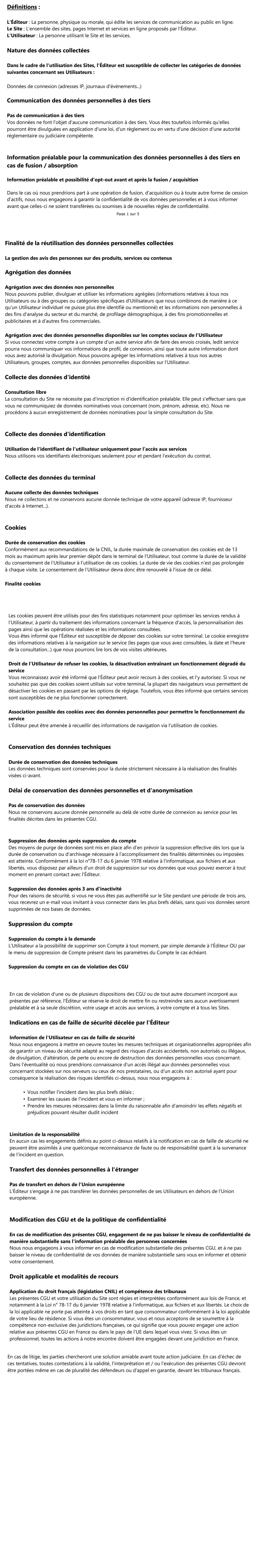 Politique de confidentialité