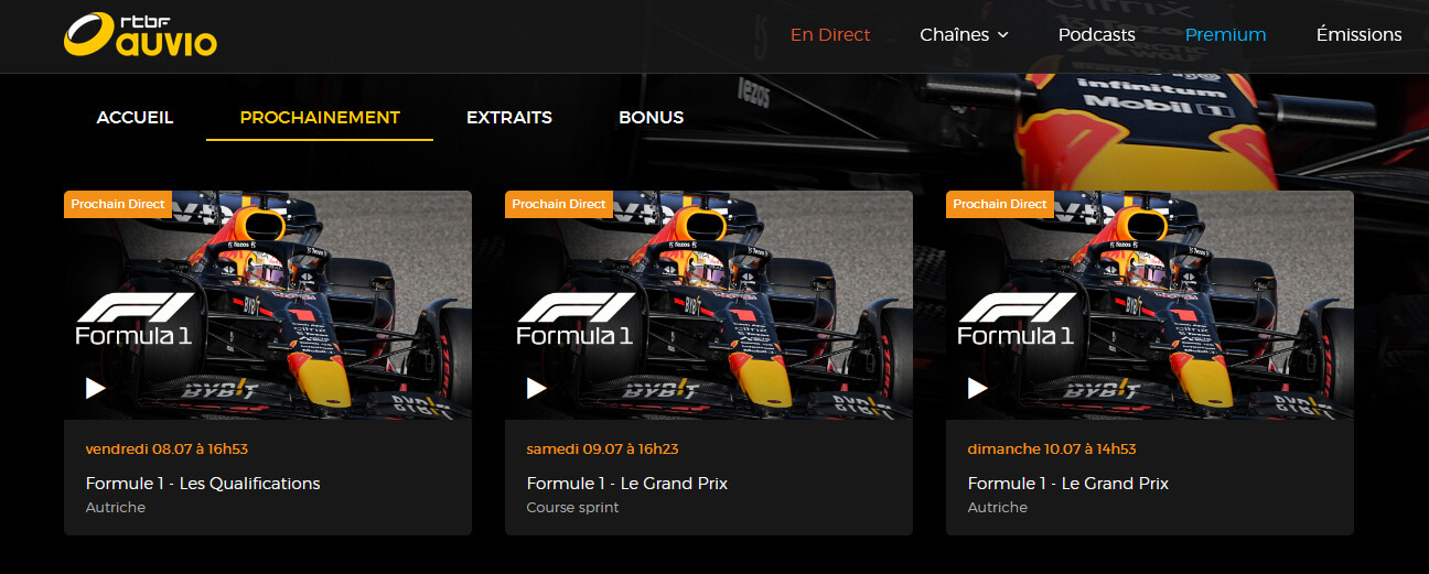 Programme TV F1 GP Autriche