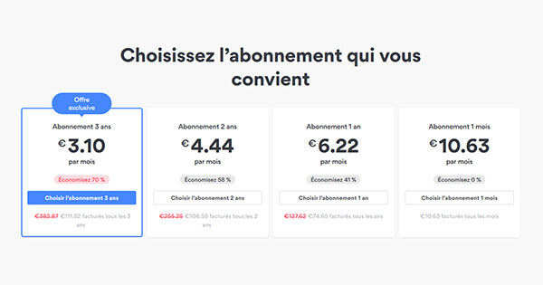 Tarification de NordVPN