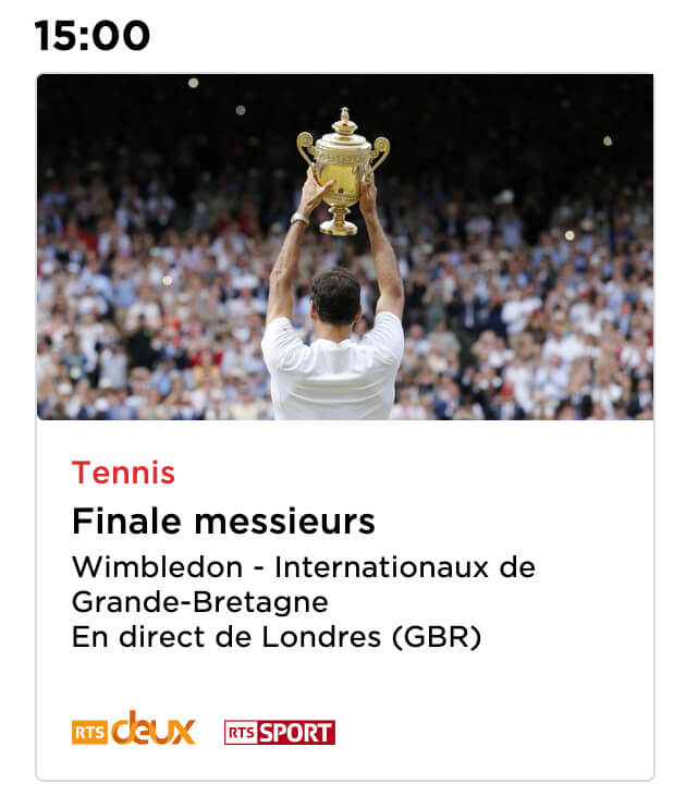 Finale Wimbledon streaming