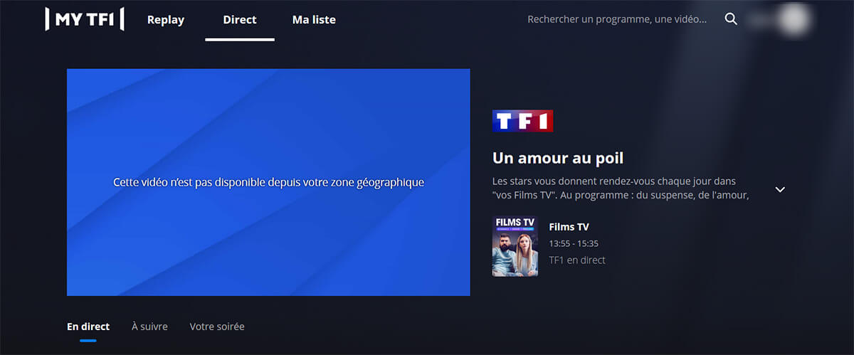 Blocage TF1 étranger