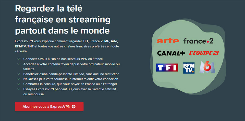 Débloquer TV française Pays-Bas ExpressVPN