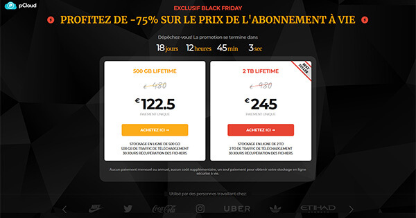 Black Friday chez pCloud