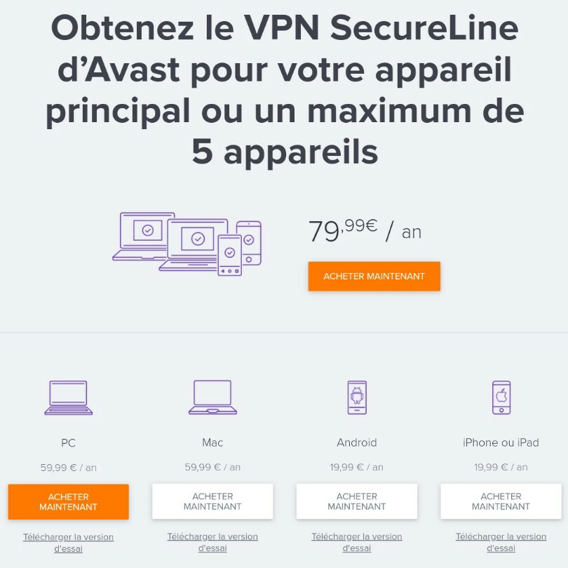 tarifs avast secureline