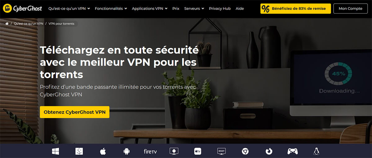 CyberGhost Téléchargement Torrent