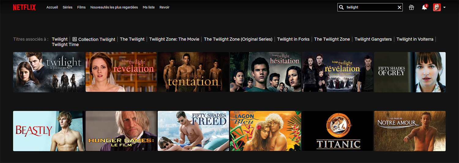 Accès Films Twilight Netflix