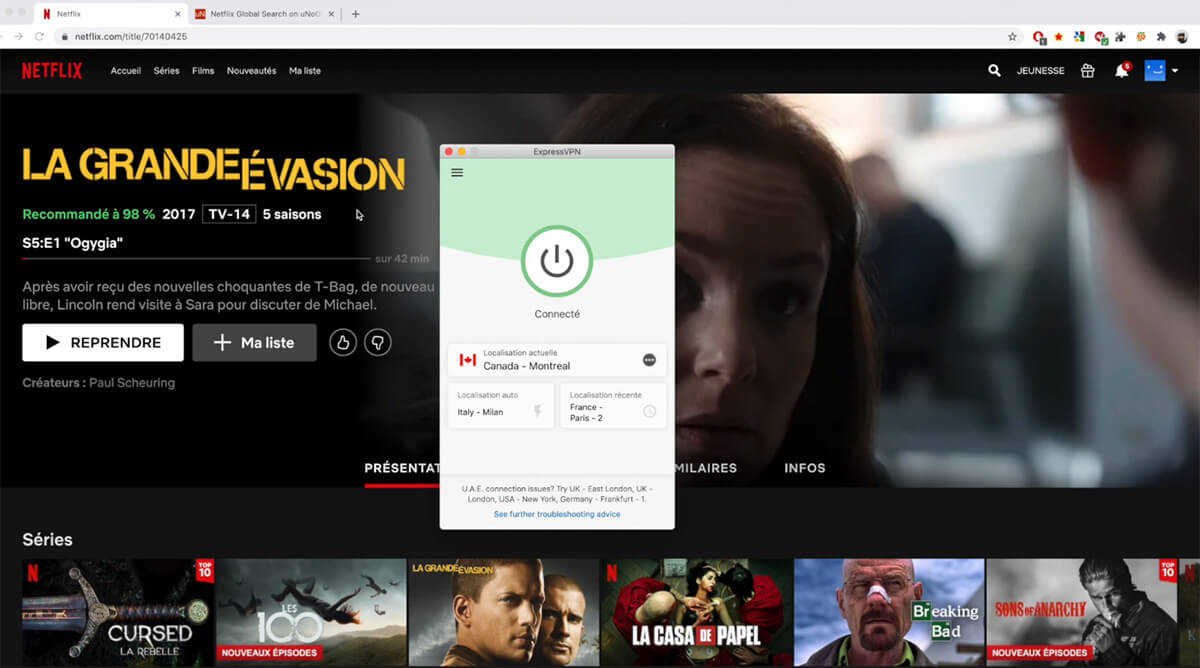 Déblocage Saison 5 Prison Break ExpressVPN