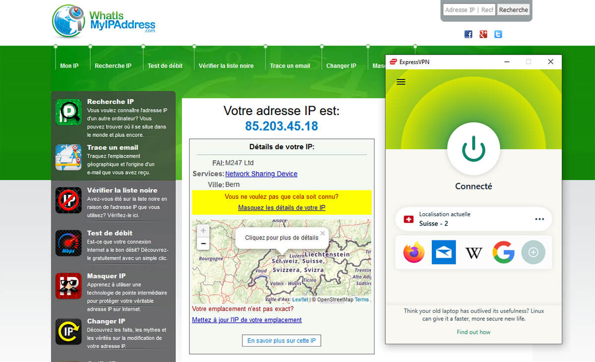 Obtenir IP suisse ExpressVPN