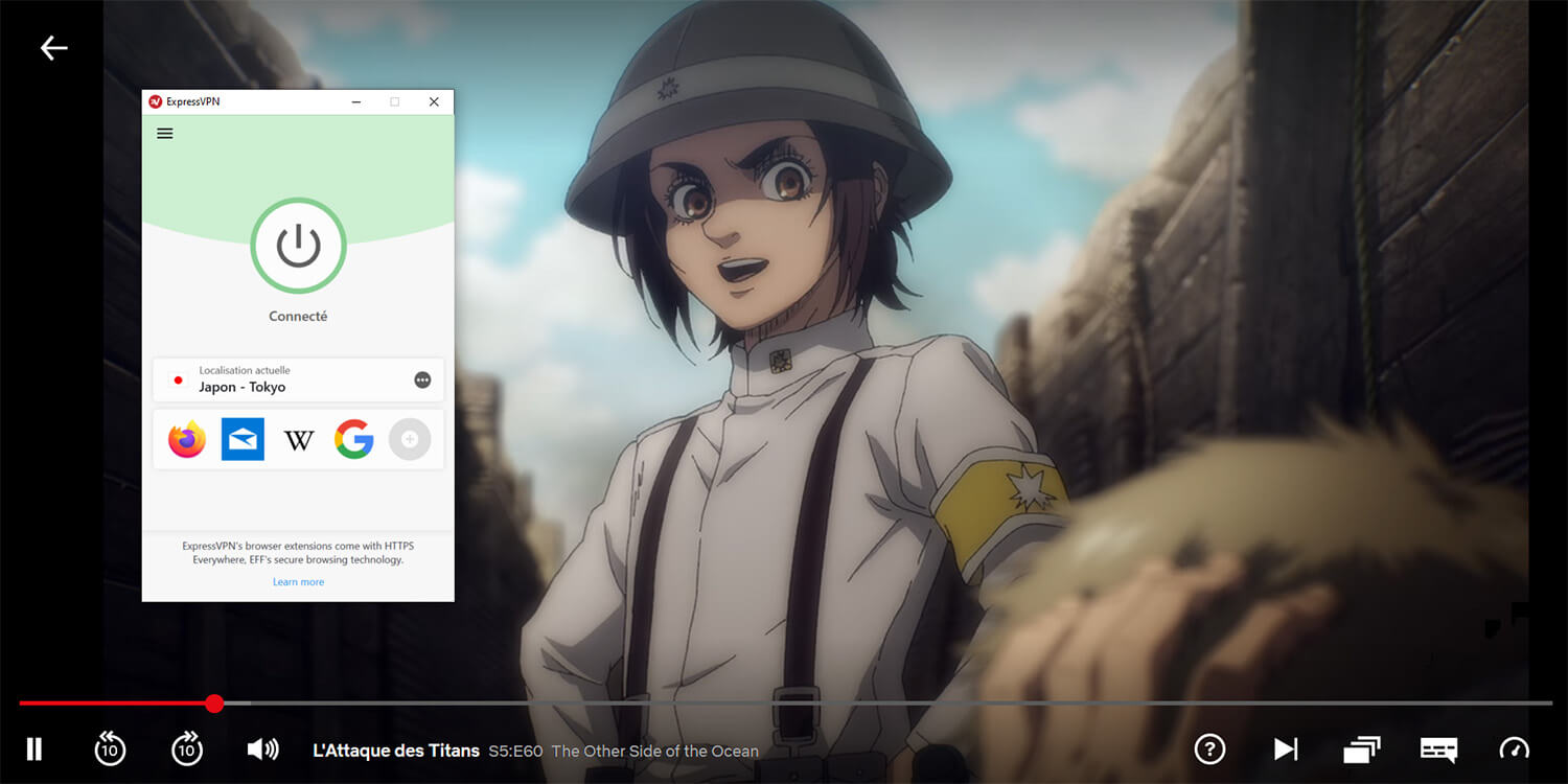 Visionnage SNK Saison 3 et 4 Netflix ExpressVPN