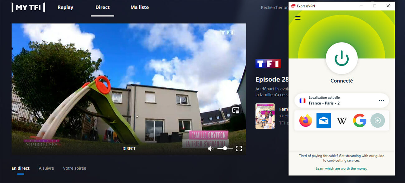 Accéder Regarder TF1 étranger ExpressVPN