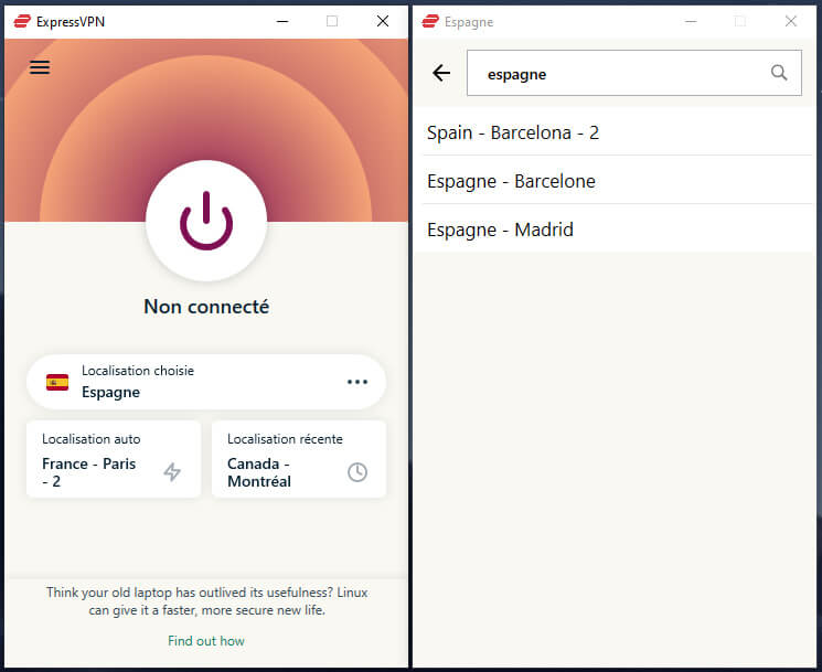 ExpressVPN Serveurs Espagne