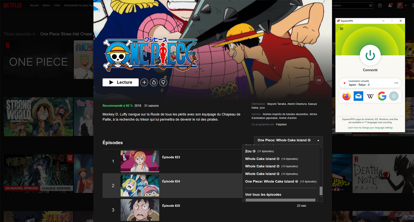 Accès One Piece Netflix Japon