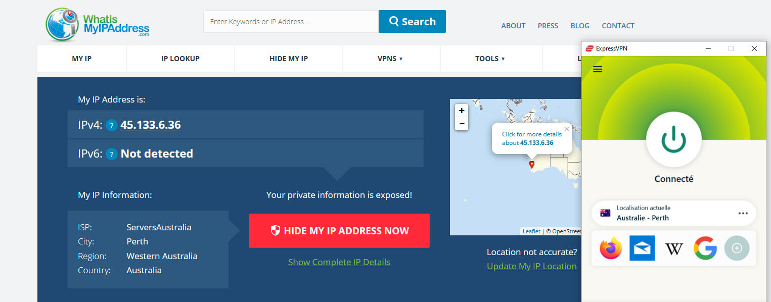 Adresse IP australienne ExpressVPN