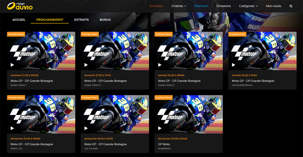 Programme TV MotoGP GP Grande-Bretagne