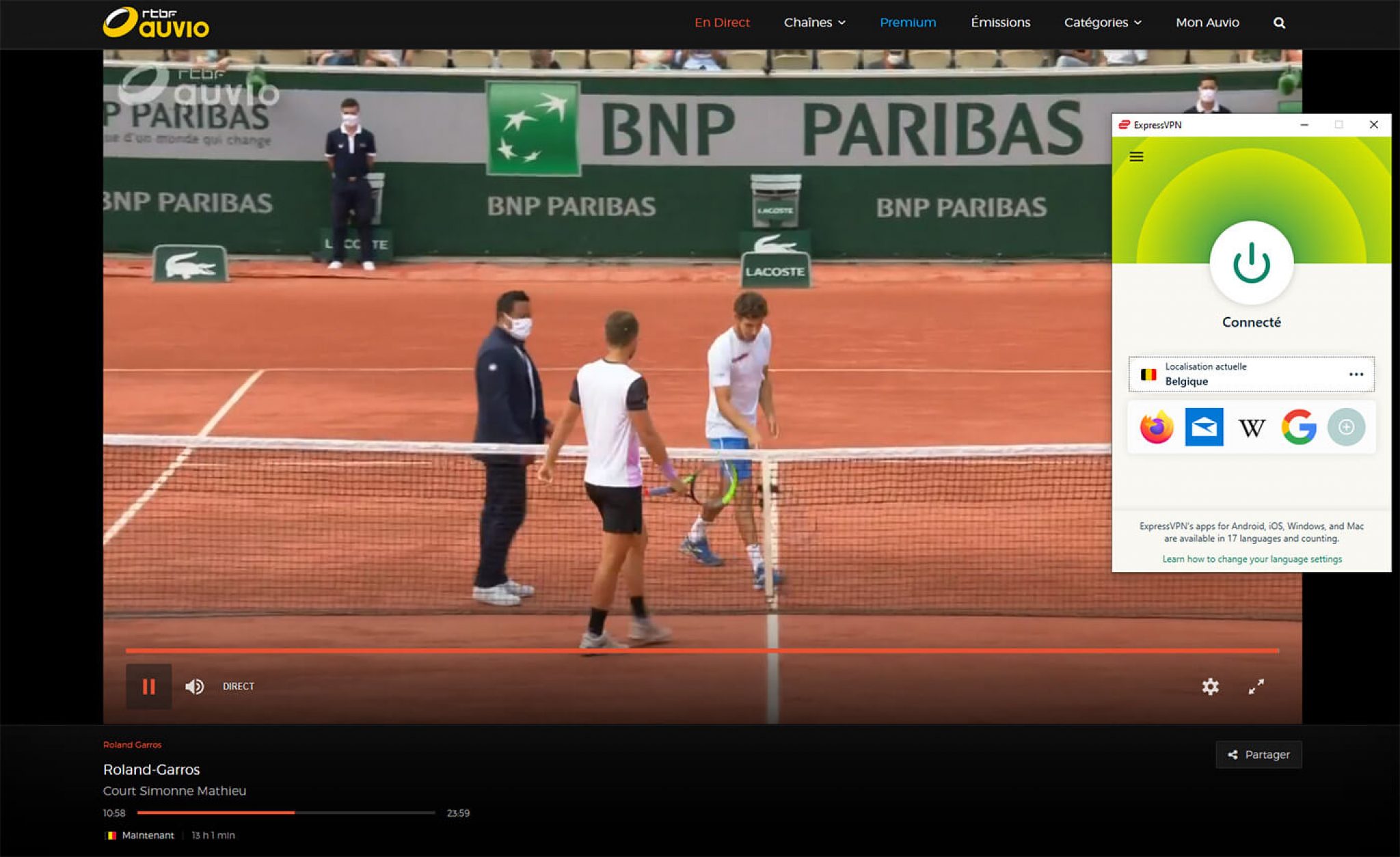 Regarder RolandGarros en direct (chaîne gratuite) tutoriel complet