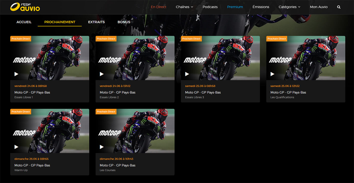 Programme TV MotoGP GP Pays-Bas