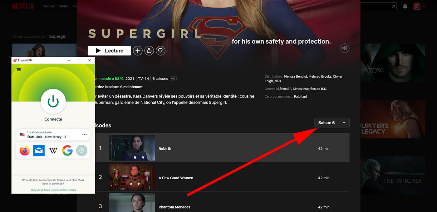 Accès Saison 6 Supergirl Netflix