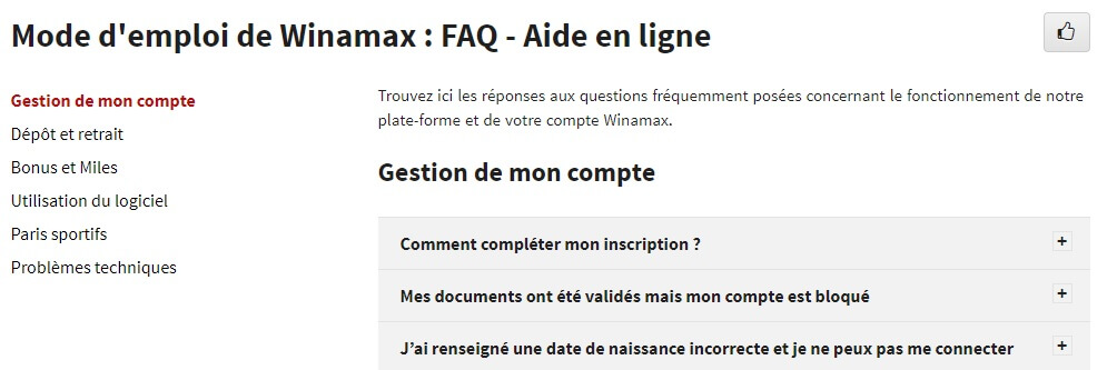 FAQ de winamax