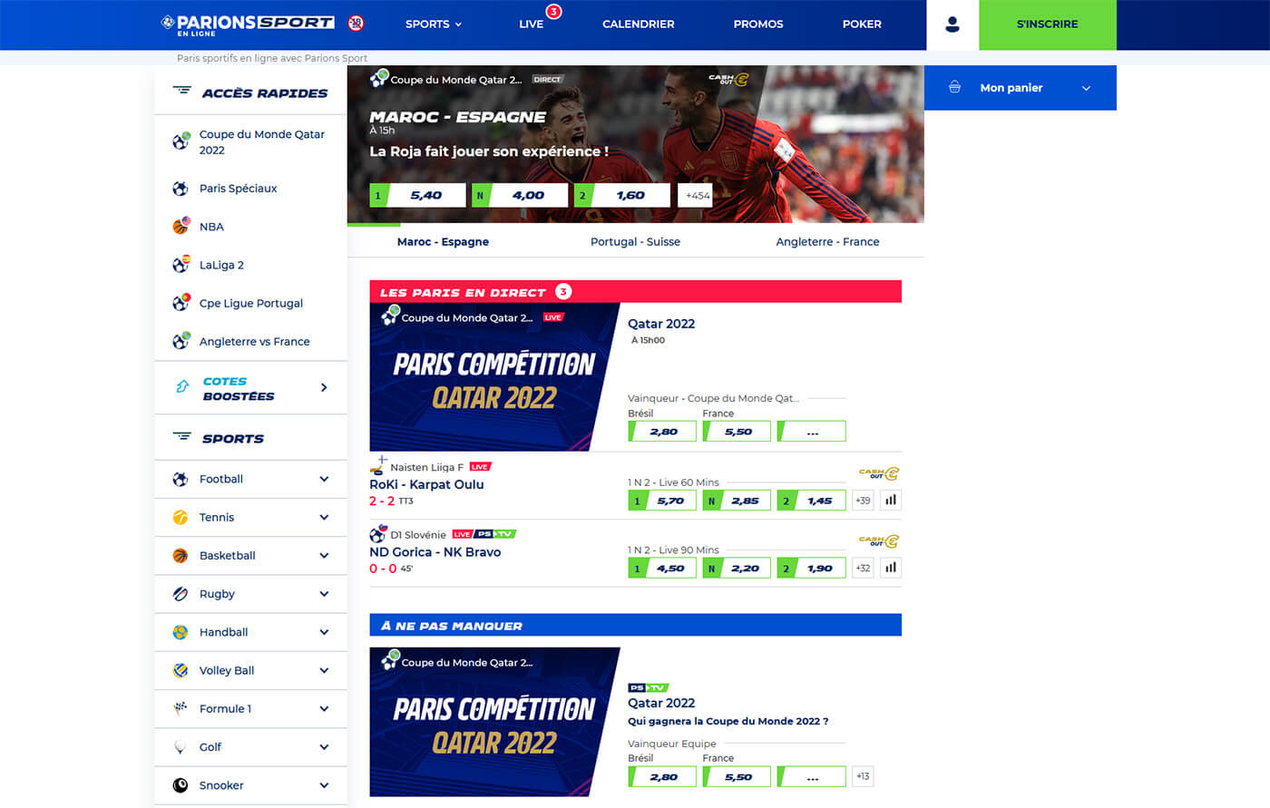 Parions Sport Site Paris sportifs