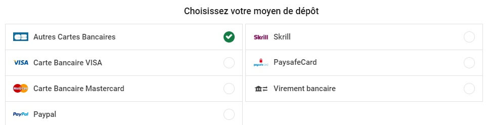 moyens de dépôt unibet