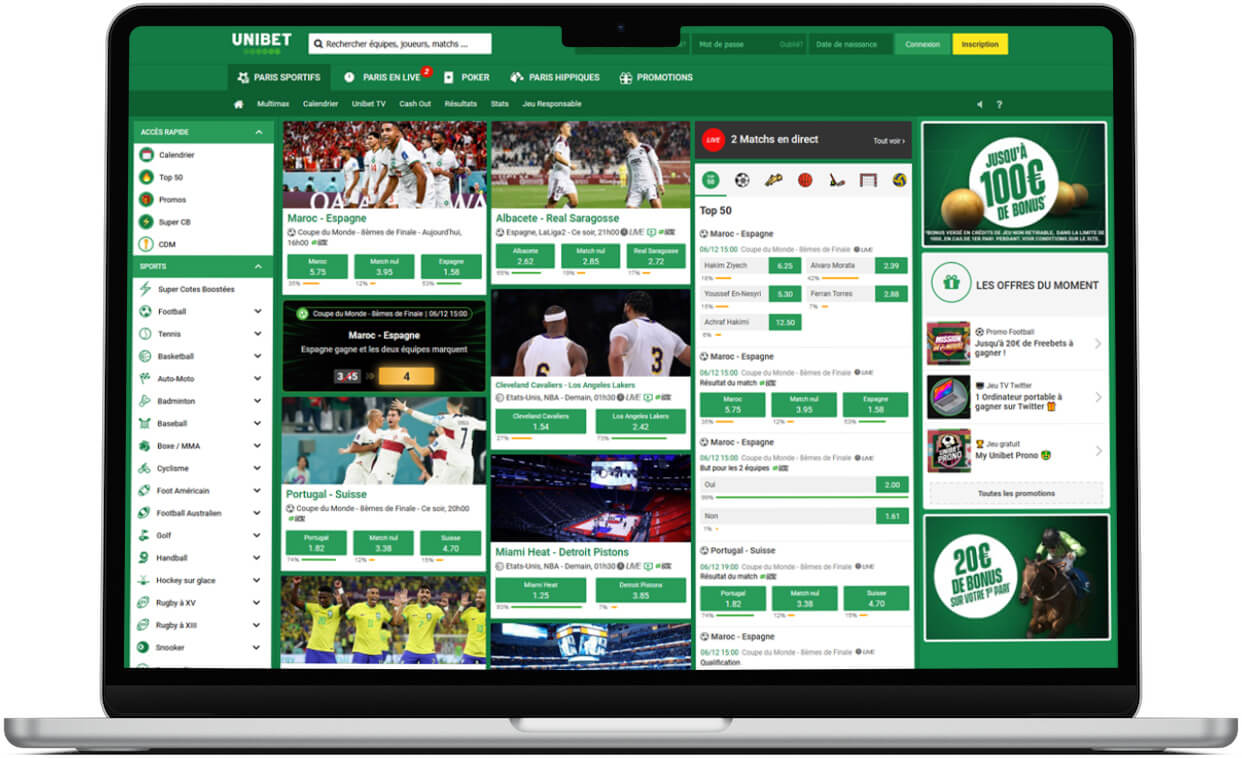 Unibet site paris sportifs